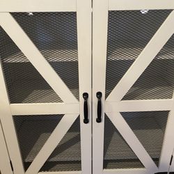 Farmhouse Shoe Cabinet - White 