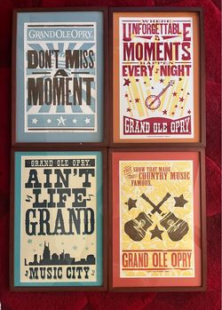 Framed Hatch Posters - Grand Ole Opry - Country Music Art - Set of 4