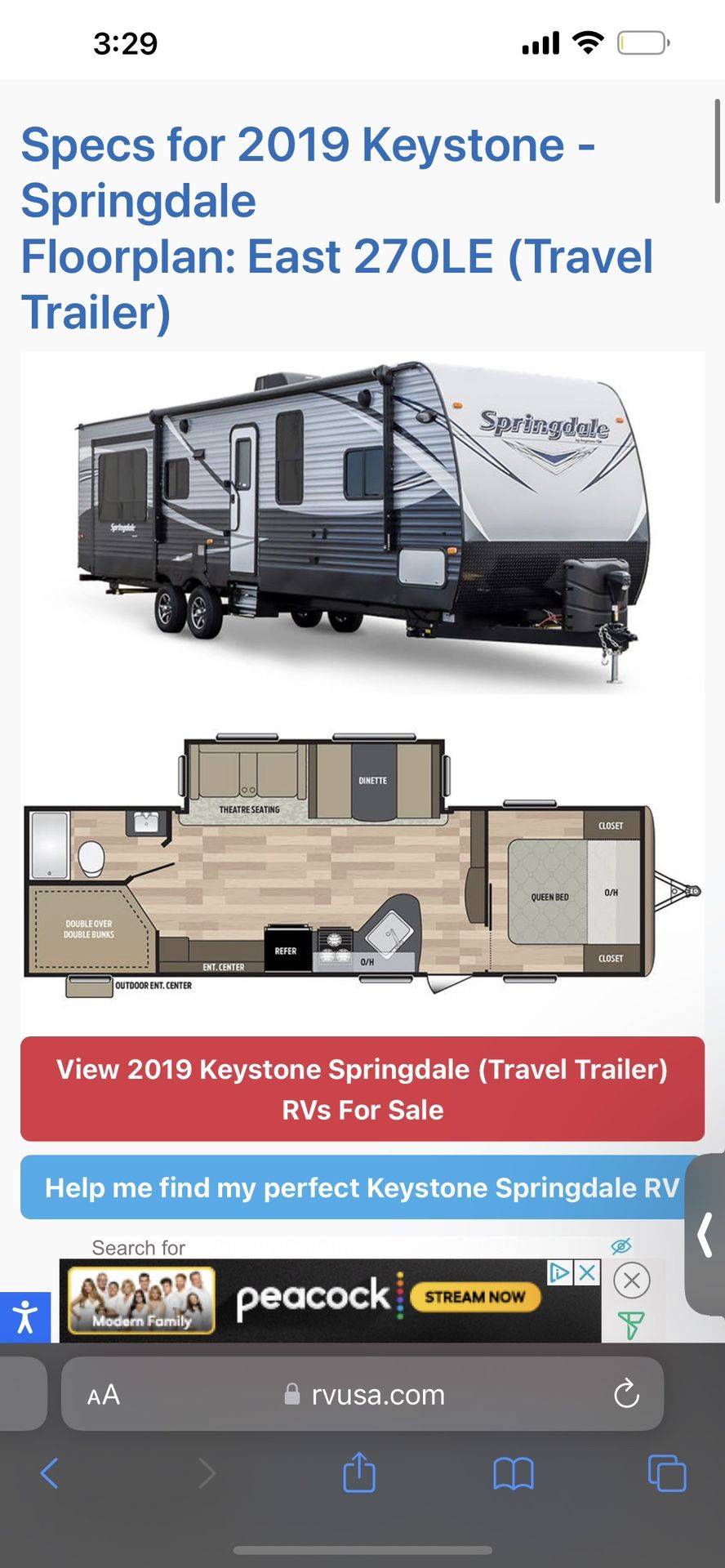 2019 KYRV 270 LE Travel TRA