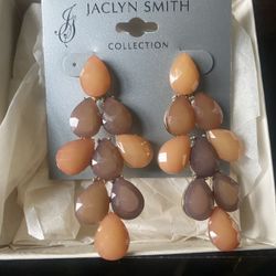 Jaclyn Smith Collection multi-tonal brown and orange dangle earrings