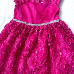 ✨ 3T FUCHSIA BIRTHDAY DRESS 3T FUSHIA PAGEANT DRESS SEQUINS BLING GLITTER✨