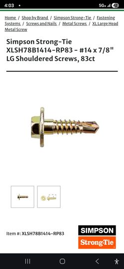 Simpson Strong-Tie #14 x 7/8" Shouldered Screws 83ct