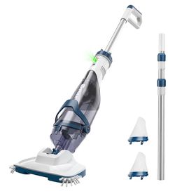 Pro Cordless Pool Vacuum - 18.5 GPM Powerful Suction, 70min Runtime & 13.4" Wide Head, XL Capacity Handheld Rechargeable Pool Cleaner for Inground/Abo