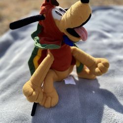 Disney Store Mini Bean Bag Turkey Pluto 8" Plush Thanksgiving Turkey Costume