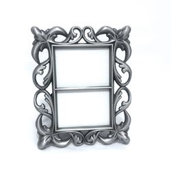 2X3 Fancy Double Picture Photo Pewter Frame Art Metal