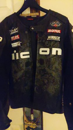 Brand New ICON Leather Motorcycle Jacket (MED)