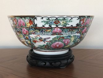 Hand Painted Decorative Round Oriental Bowl