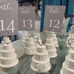 Set Of Table Number Cards White & Dusty Blue