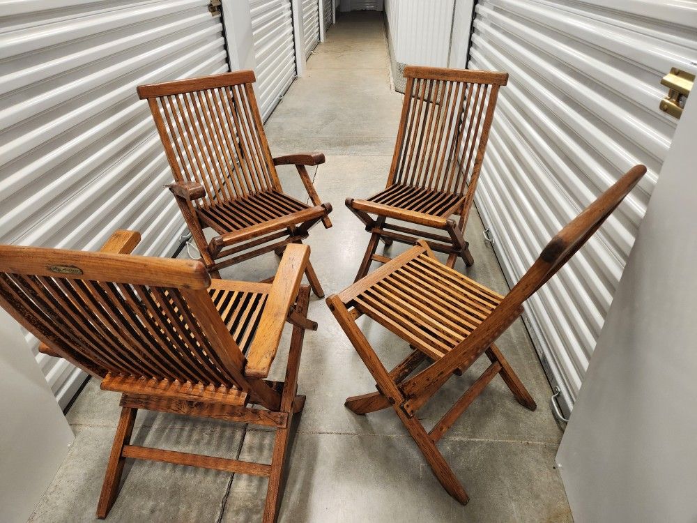 Solid Teak Dining Chairs. Well Maintained. In Storage.