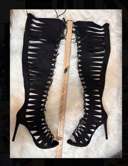 New in Box: Anne Michelle Knee-High Lace-Up Heels