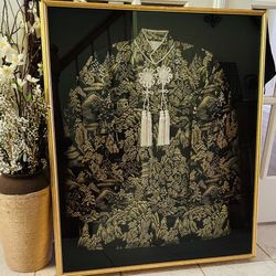 Authentic, Custom Framed, Vintage 1940’s Chinoiserie Brocade Women’s Evening Jacket