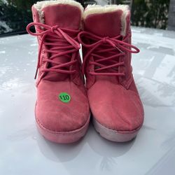 Size 3 Girls Pink Warm Boots
