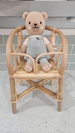 Rattan toy doll highchair