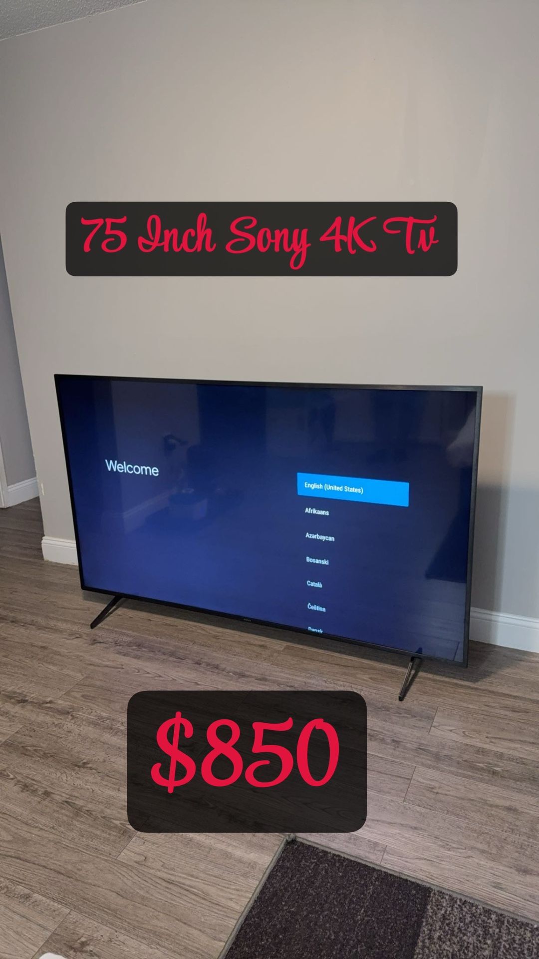 75 inch Sony 4K TV