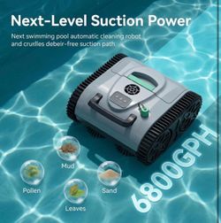 Cordless Pool Cleaner Robot for Wall & Waterline Cleaning, Automatic Pool Vacuum Cleaner for Inground & Above Ground Pools up to 3200 sq.ft, 120 Mins