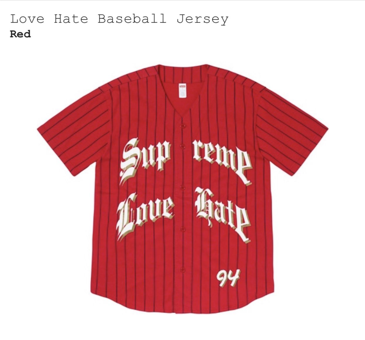 Supreme Love Hate Jersey