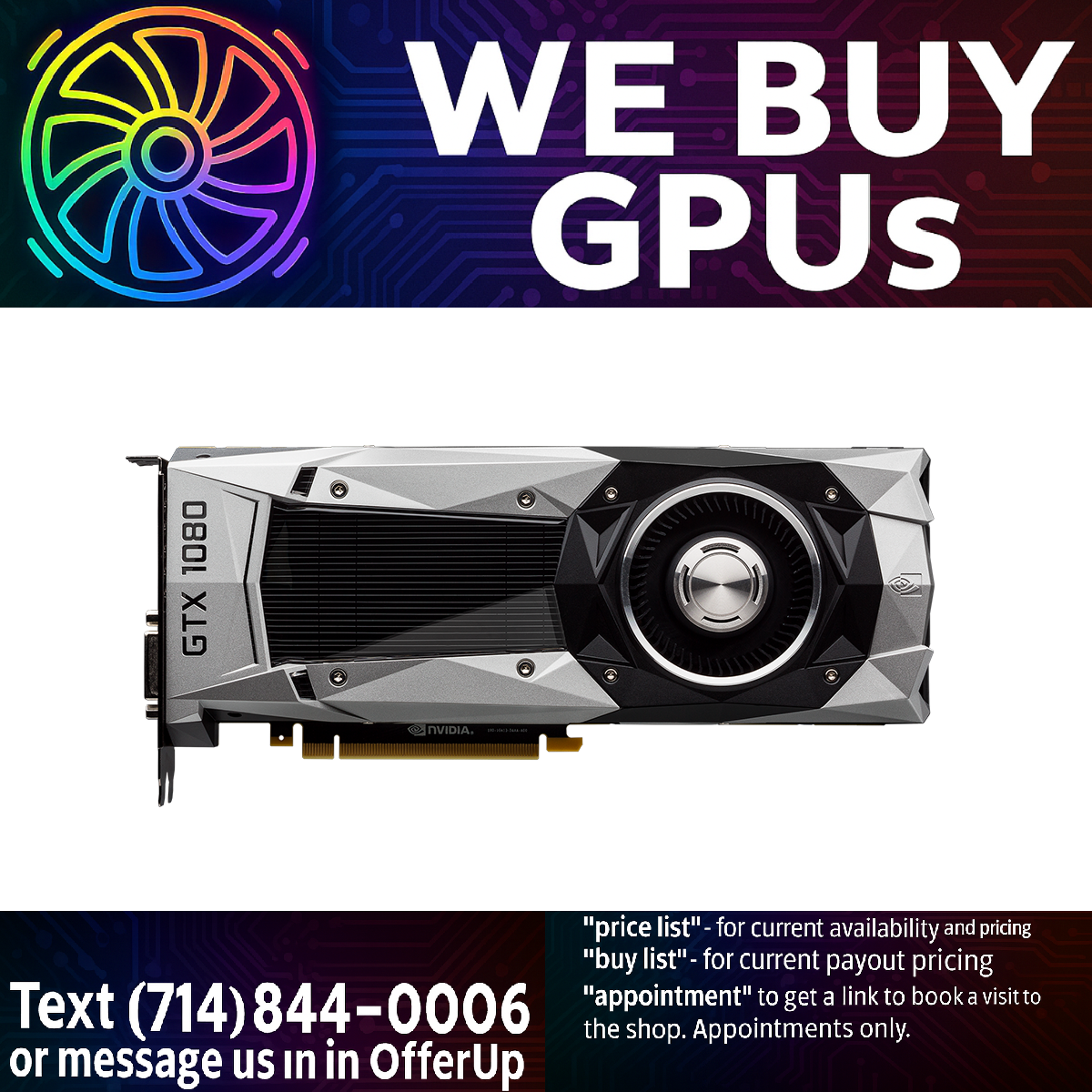 ASUS GTX 1080 Founders Edition - Professionally Refurbished - 3 Month Warranty - Local Business - Fixed Price