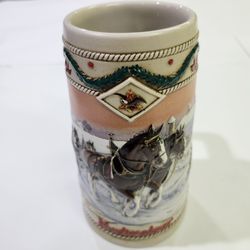 1996 Budweiser Holiday Stein, titled "American Homestead"