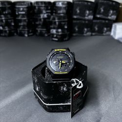 Casio G-Shock GA-2100 Black with Yellow Lettering - New