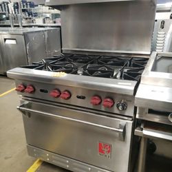 Used Wolf 36"L Range With 6-Burners And Standard Oven Natural Gas