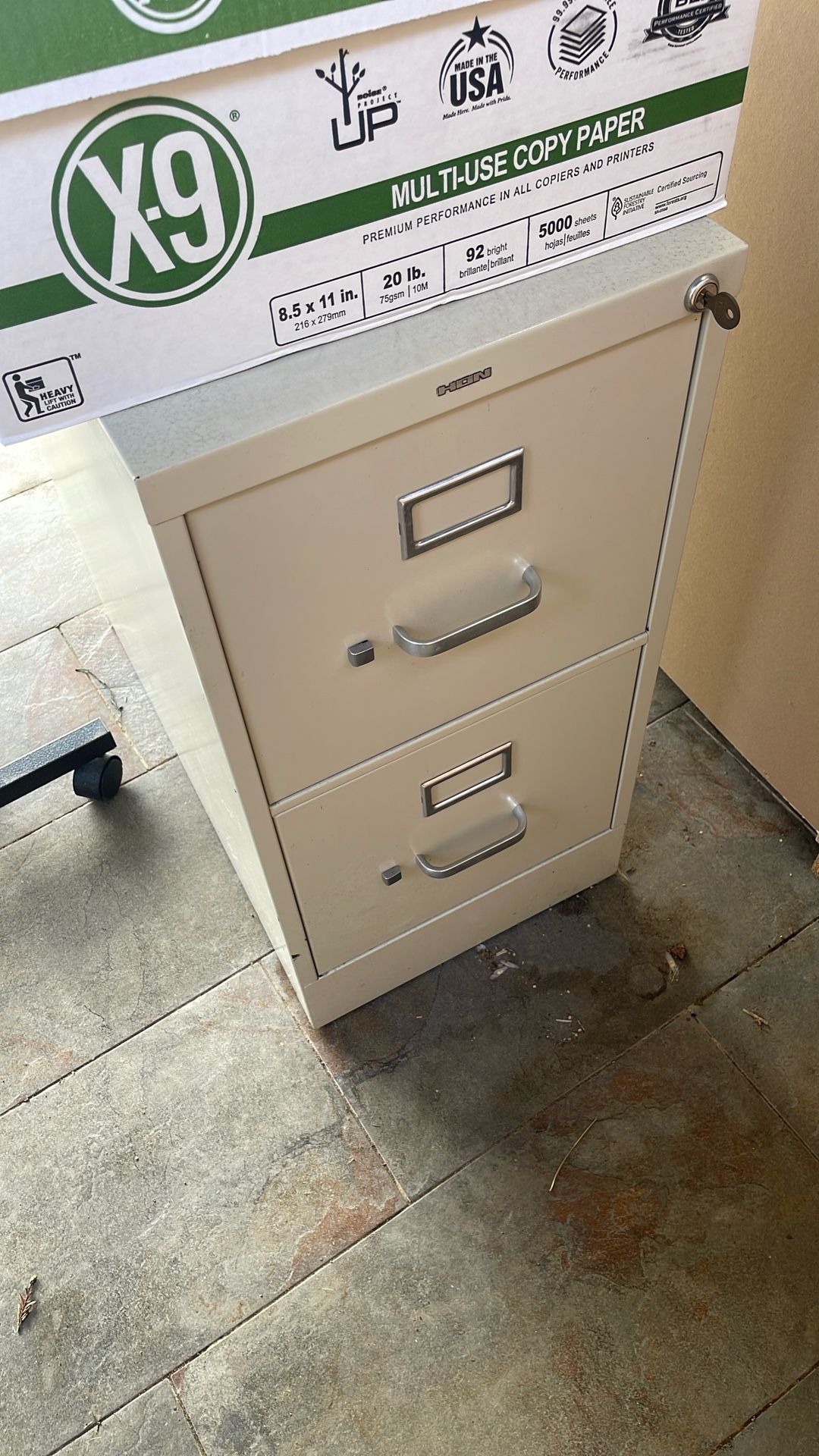 Two Drawer File Cabinet With Key