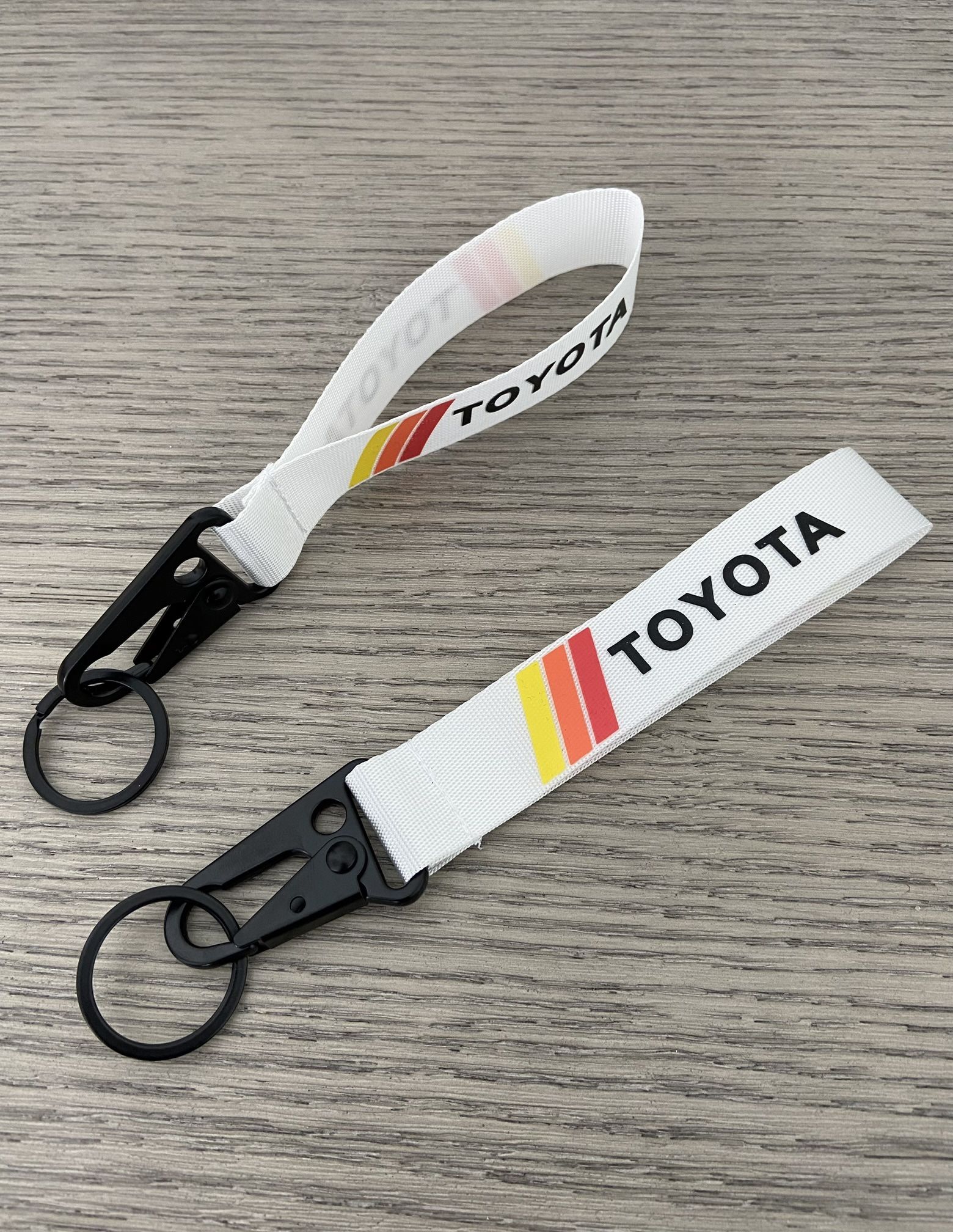 2 Retro TRD Toyota Stripes Keychain Lanyard Fob Tag Tacoma 4Runner Tundra Rav4