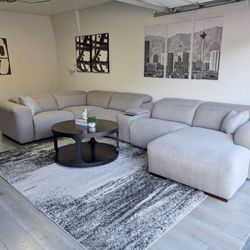 Living Spaces Light Gray Power Reclining Sectional - Like New - Free Delivery