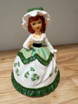 Vintage Sankyo Porcelain Music Box Irish Girl  - Working - Plays “When Irish Eyes Are Smiling”