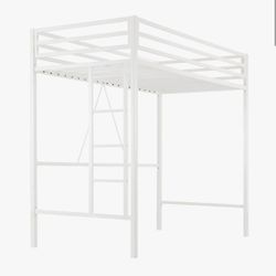 Twin loft bed with mattress