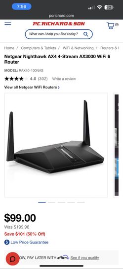 Netgear Nighthawk AX4 4-Stream AX3000 WiFi 6 Router