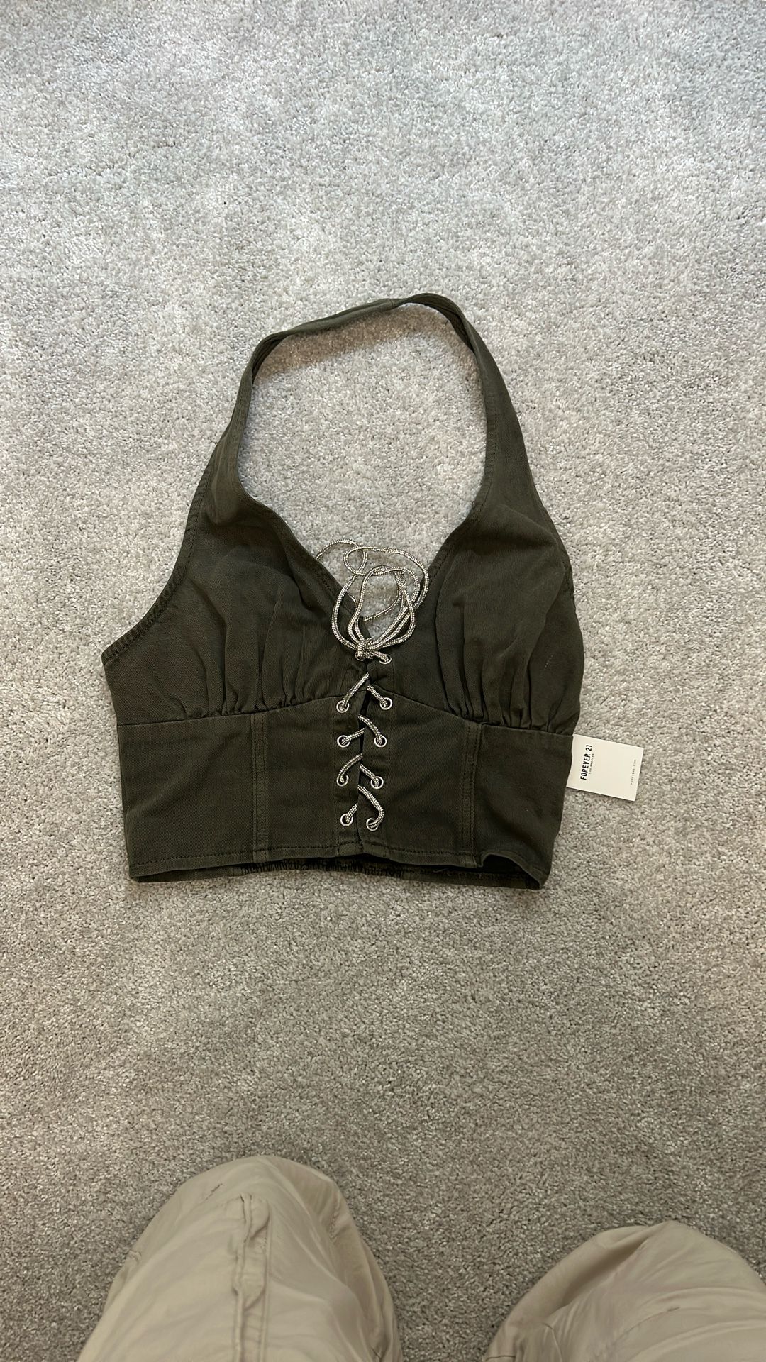 Olive Green Halter Top