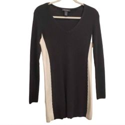 White House Black Market Ribbed Long Sleeve Mini Sweater Dress