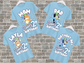 Houston Custom T-shirts Bluey Inspired Family Birthday T-Shirts . . . . . . . . #tshirtslovers #tshirts #tshirtdesign #tshirt #custom #custommade #cus