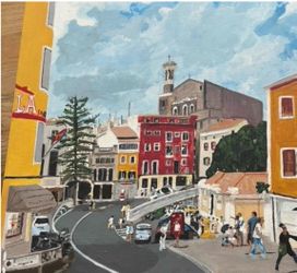 Painting  of Mediterranean street