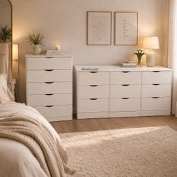 White Dresser Set with Drawers