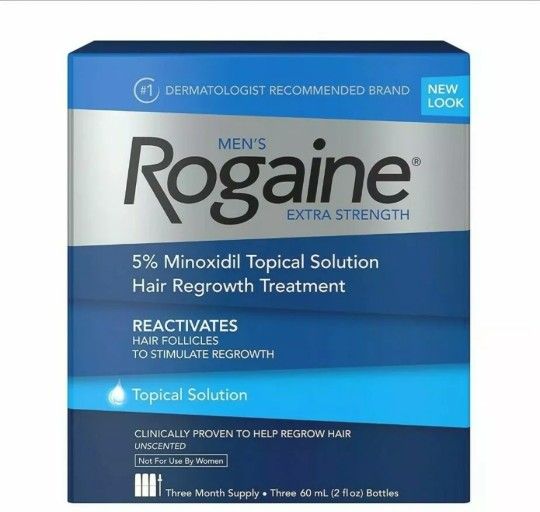 ROGAINE MEN'S TOPICAL SOLUTION 3 MONTHS 5% minoxidil extra strength EXP 02/2024!