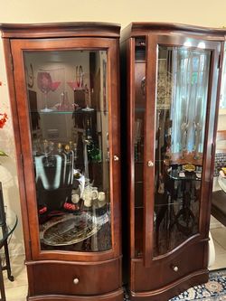 Pair Curio Cabinets