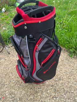 Orlimar Golf CRX Cooler Cart Bag in black, red, and charcoal.