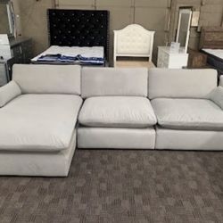 Grey Cloud Feather Sectional Couch 