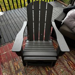 Adirondack Chair With Retractable Ottoman 