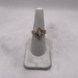 14kt Dual-Tone Gold Duo Diamond Engagement Style Ring Set