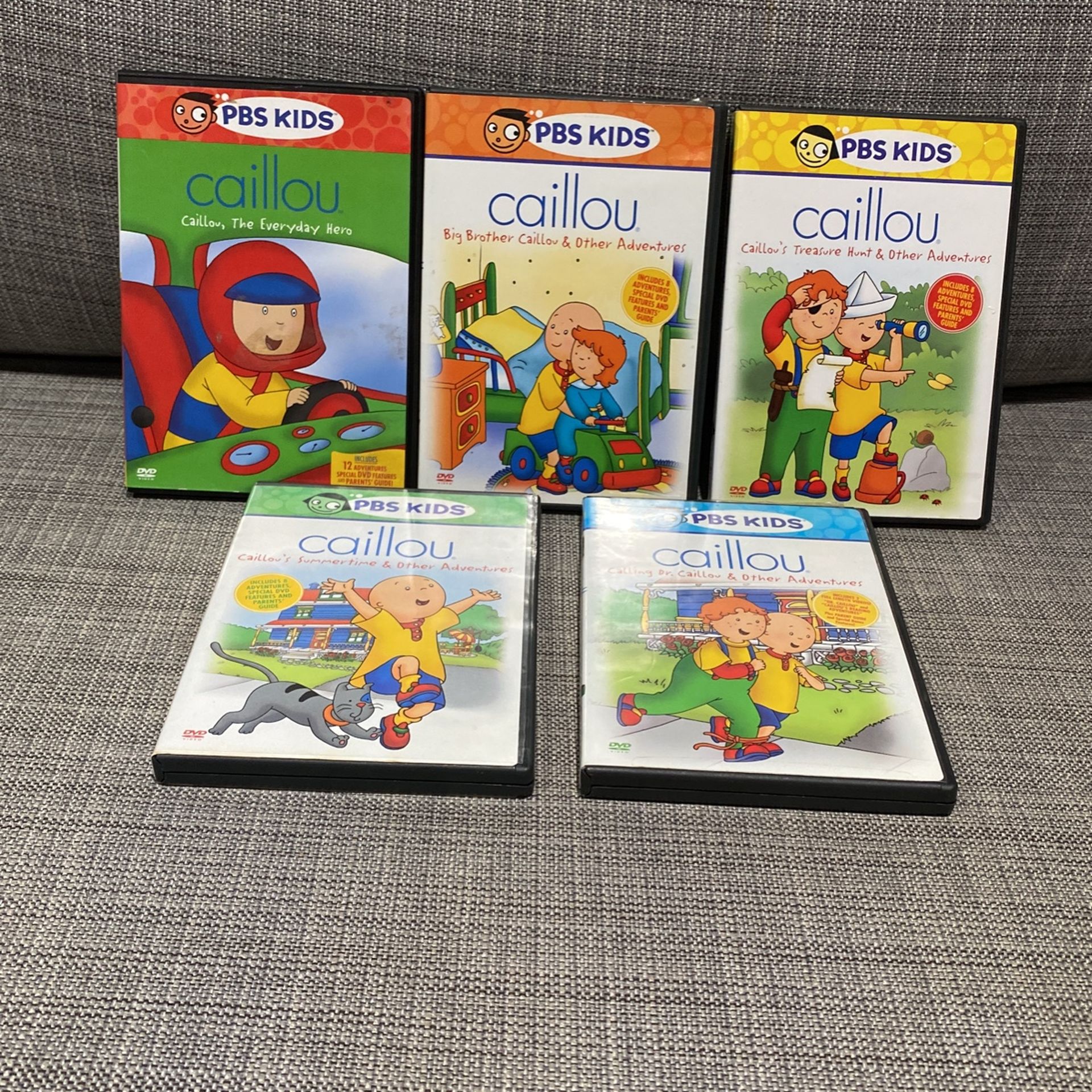 Lot Of  5 CAILLOU PBS KIDS dvd’s