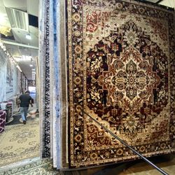 8x10 Area Rugs Carpet Rugs Persian Design Thick Colors Black Burgendy Gold 