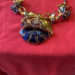 Art Noveau Enamel & Rhinestone Choker