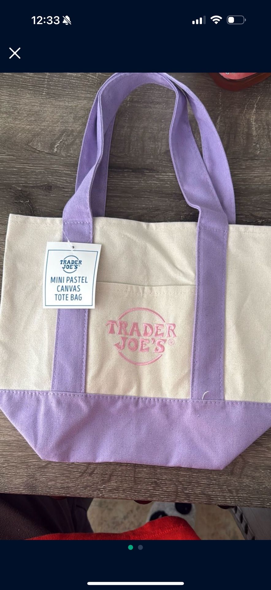 Trader Joe’s Mini Tote Bag Purple