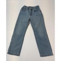 Levi Strauss & Co 514 Kids Jeans Light Wash Straight Fit Size 6 Adjustable Waist