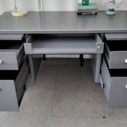 1960s Steelcase Metal Tanker Industrial Desk