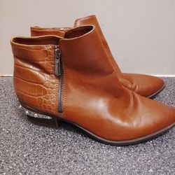 Women's Leather Cowgirl Spiked Booties Size 9