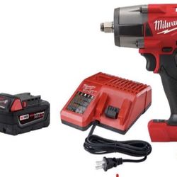 Milwaukee M18 FUEL Gen-2 18-Volt Lithium-Ion Brushless Cordless Mid Torque 1/2 in. Impact Wrench F Ring w/5.0Ah 