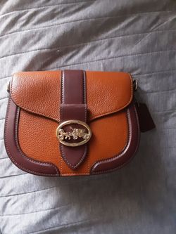 Coach George color block saddle crossbody